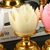 LED Lotus Lamp Colorful LED Soft Natural Light Lifelike Safe Odorless Durable Buddha Lamp for Bedroom Office Living Room Beige In Australia - Darrahopens