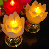 LED Lotus Lamp Colorful LED Soft Natural Light Lifelike Safe Odorless Durable Buddha Lamp for Bedroom Office Living Room Beige In Australia - Darrahopens