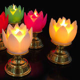 LED Lotus Lamp Colorful LED Soft Natural Light Lifelike Safe Odorless Durable Buddha Lamp for Bedroom Office Living Room Beige In Australia - Darrahopens