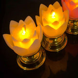 LED Lotus Lamp Colorful LED Soft Natural Light Lifelike Safe Odorless Durable Buddha Lamp for Bedroom Office Living Room Beige In Australia - Darrahopens