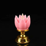 LED Lotus Lamp Colorful LED Soft Natural Light Lifelike Safe Odorless Durable Buddha Lamp for Bedroom Office Living Room Pink