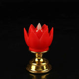 LED Lotus Lamp Colorful LED Soft Natural Light Lifelike Safe Odorless Durable Buddha Lamp for Bedroom Office Living Room Red In Australia - Darrahopens