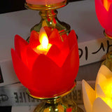 LED Lotus Lamp Colorful LED Soft Natural Light Lifelike Safe Odorless Durable Buddha Lamp for Bedroom Office Living Room Red In Australia - Darrahopens