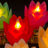 LED Lotus Lamp Colorful LED Soft Natural Light Lifelike Safe Odorless Durable Buddha Lamp for Bedroom Office Living Room Red In Australia - Darrahopens