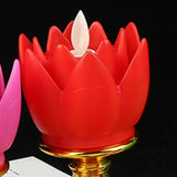 LED Lotus Lamp Colorful LED Soft Natural Light Lifelike Safe Odorless Durable Buddha Lamp for Bedroom Office Living Room Red In Australia - Darrahopens