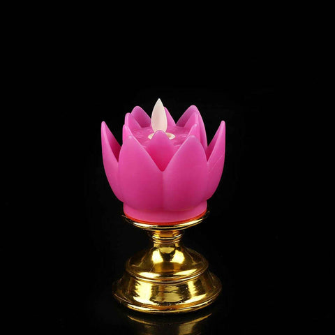 LED Lotus Lamp Colorful LED Soft Natural Light Lifelike Safe Odorless Durable Buddha Lamp for Bedroom Office Living Room Purple In Australia - Darrahopens