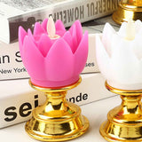 LED Lotus Lamp Colorful LED Soft Natural Light Lifelike Safe Odorless Durable Buddha Lamp for Bedroom Office Living Room Purple In Australia - Darrahopens