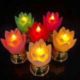 LED Lotus Lamp Colorful LED Soft Natural Light Lifelike Safe Odorless Durable Buddha Lamp for Bedroom Office Living Room Purple In Australia - Darrahopens