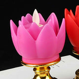 LED Lotus Lamp Colorful LED Soft Natural Light Lifelike Safe Odorless Durable Buddha Lamp for Bedroom Office Living Room Purple In Australia - Darrahopens