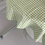 Desk Tablecloth Plaid Table Cover Linen Cotton Backdrop Dustproof Home Decoration for Office Dormitory Green 150x150cm / 59.1x59.1in In Australia - Darrahopens