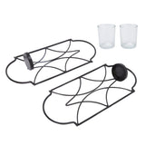 2Pcs Wall Mounted Candle Holder Iron Glass Sconces Decoration Accessories for Living Room Bedroom Black