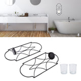 2Pcs Wall Mounted Candle Holder Iron Glass Sconces Decoration Accessories for Living Room Bedroom Black
