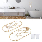 2Pcs Wall Mounted Candle Holder Iron Glass Sconces Decoration Accessories for Living Room Bedroom Gold