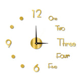 Night Light Wall Clock Frameless Decorative Luminous Silent Clock for Living Room Bedroom Gold Large 130cm/51.18in