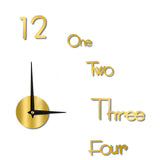 Night Light Wall Clock Frameless Decorative Luminous Silent Clock for Living Room Bedroom Gold Large 130cm/51.18in