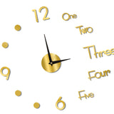 Night Light Wall Clock Frameless Decorative Luminous Silent Clock for Living Room Bedroom Gold Large 130cm/51.18in