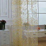Sheer Curtain Innovative Elegant Translucent Floral Voile Drapes for Living Room Study Room Bedroom Yellow 100x250cm / 39.4x98.4in (Hooks) In Australia - Darrahopens