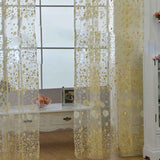 Sheer Curtain Innovative Elegant Translucent Floral Voile Drapes for Living Room Study Room Bedroom Yellow 100x250cm / 39.4x98.4in (Hooks) In Australia - Darrahopens