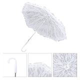 White Lace Parasol Umbrella J Handle Elegant Appearance Bridal Lace Umbrella for Wedding Party Decorations Prom