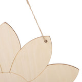 2pcs Wooden Flower Cutouts DIY Lotus Shape Unfinished Wooden Cutouts Home Garden Wood Chip Decor Pendant with 2 Hemp Rope