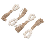 Napkin Ring Decorative Elegant Wood Beads Table Napkin Holder with Tassels for Party Wedding Home 4pcs In Australia - Darrahopens