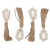 Napkin Ring Decorative Elegant Wood Beads Table Napkin Holder with Tassels for Party Wedding Home 4pcs In Australia - Darrahopens