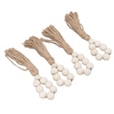 Napkin Ring Decorative Elegant Wood Beads Table Napkin Holder with Tassels for Party Wedding Home 4pcs In Australia - Darrahopens