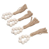 Napkin Ring Decorative Elegant Wood Beads Table Napkin Holder with Tassels for Party Wedding Home 4pcs In Australia - Darrahopens