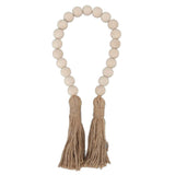 Natural Wood Bead Garland Hand Made Wall Hanging Bead Decoration with Tassels for Gifts Ornaments In Australia - Darrahopens