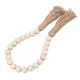 Natural Wood Bead Garland Hand Made Wall Hanging Bead Decoration with Tassels for Gifts Ornaments In Australia - Darrahopens