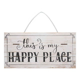Decorative Wooden Sign Novel Waterproof Table Sign Hanging Decoration with Happy Place for Courtyard In Australia - Darrahopens