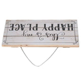 Decorative Wooden Sign Novel Waterproof Table Sign Hanging Decoration with Happy Place for Courtyard In Australia - Darrahopens