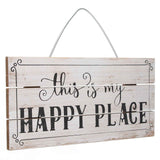 Decorative Wooden Sign Novel Waterproof Table Sign Hanging Decoration with Happy Place for Courtyard In Australia - Darrahopens