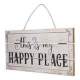 Decorative Wooden Sign Novel Waterproof Table Sign Hanging Decoration with Happy Place for Courtyard In Australia - Darrahopens