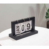 Wooden Desk Calendar Flip Chart Page Turning Calendar Reusable Home Calendar Ornament Black In Australia - Darrahopens
