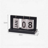 Wooden Desk Calendar Flip Chart Page Turning Calendar Reusable Home Calendar Ornament Black In Australia - Darrahopens