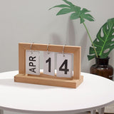 Wooden Desk Calendar Flip Chart Page Turning Calendar Reusable Home Calendar Ornament Wood Color In Australia - Darrahopens