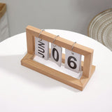 Wooden Desk Calendar Flip Chart Page Turning Calendar Reusable Home Calendar Ornament Wood Color In Australia - Darrahopens