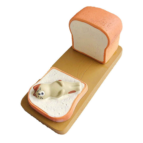 Toast Tablet Stand Holder Resin Cute Fun Desktop Cell Phone Stand Holder for Watching Dramas Square Toast Cat Holder In Australia - Darrahopens