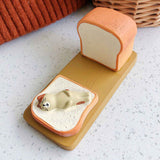 Toast Tablet Stand Holder Resin Cute Fun Desktop Cell Phone Stand Holder for Watching Dramas Square Toast Cat Holder In Australia - Darrahopens