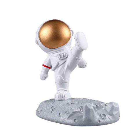 Cute Cartoon Cell Phone Stand Synthetic Resin Desktop Astronaut Ornament for Home Office Car Decor Kung Fu Astronaut Cell Phone Bracket (Gold) In Australia - Darrahopens