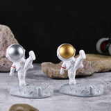 Cute Cartoon Cell Phone Stand Synthetic Resin Desktop Astronaut Ornament for Home Office Car Decor Kung Fu Astronaut Cell Phone Bracket (Gold) In Australia - Darrahopens