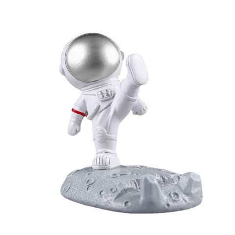 Cute Cartoon Cell Phone Stand Synthetic Resin Desktop Astronaut Ornament for Home Office Car Decor Kung Fu Astronaut Cell Phone Bracket (Silver) In Australia - Darrahopens