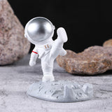 Cute Cartoon Cell Phone Stand Synthetic Resin Desktop Astronaut Ornament for Home Office Car Decor Kung Fu Astronaut Cell Phone Bracket (Silver) In Australia - Darrahopens