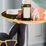 Statue Tray Decorative Bulldog Synthetic Resin Jewelry Storage Figurine Fruit Plate for Living Room Bedroom Black In Australia - Darrahopens