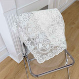 Lace Tablecloth Hollow Pattern Soft Comfortable Simple Lace Decorative Background Cloth for Home Cafe White Lace 90x90cm In Australia - Darrahopens