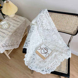 Lace Tablecloth Hollow Pattern Soft Comfortable Simple Lace Decorative Background Cloth for Home Cafe White Lace 90x90cm In Australia - Darrahopens