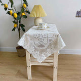 Lace Tablecloth Hollow Pattern Soft Comfortable Simple Lace Decorative Background Cloth for Home Cafe White Lace 120x120cm In Australia - Darrahopens