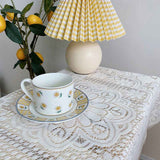 Lace Tablecloth Hollow Pattern Soft Comfortable Simple Lace Decorative Background Cloth for Home Cafe White Lace 120x120cm In Australia - Darrahopens