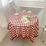 Checkerboard Tablecloth Vintage Grid Simple Practical Table Cover for Rectangular Round Table Coffee Table Red Grid 100x150cm In Australia - Darrahopens